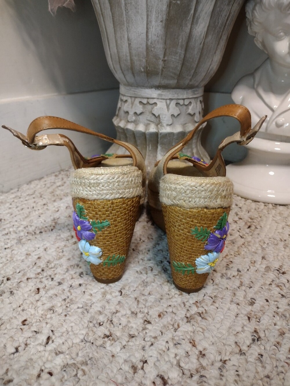 Poetic License Petal Pusher Floral Decorated Espadrille Platform Wedge Sandals - Picture 7 of 11